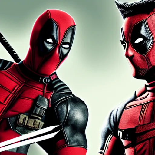 Image similar to Deadpool and wolverine 4K quality digital art