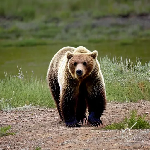 Prompt: jumping grizzly bear, photo, masterpiece