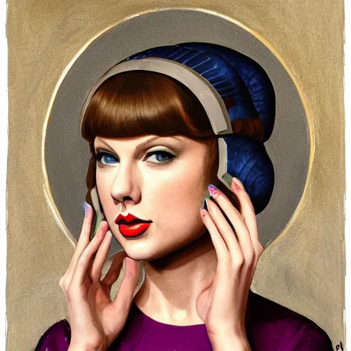 Prompt: taylor swift as princess leia, portrait by fra angelico