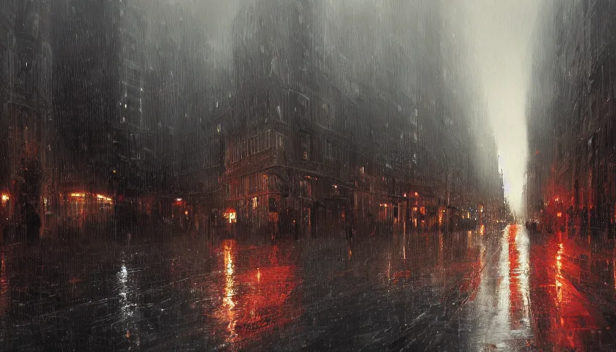 Prompt: Dark Brussels under rain, hyperdetailed, artstation, cgsociety, 8k