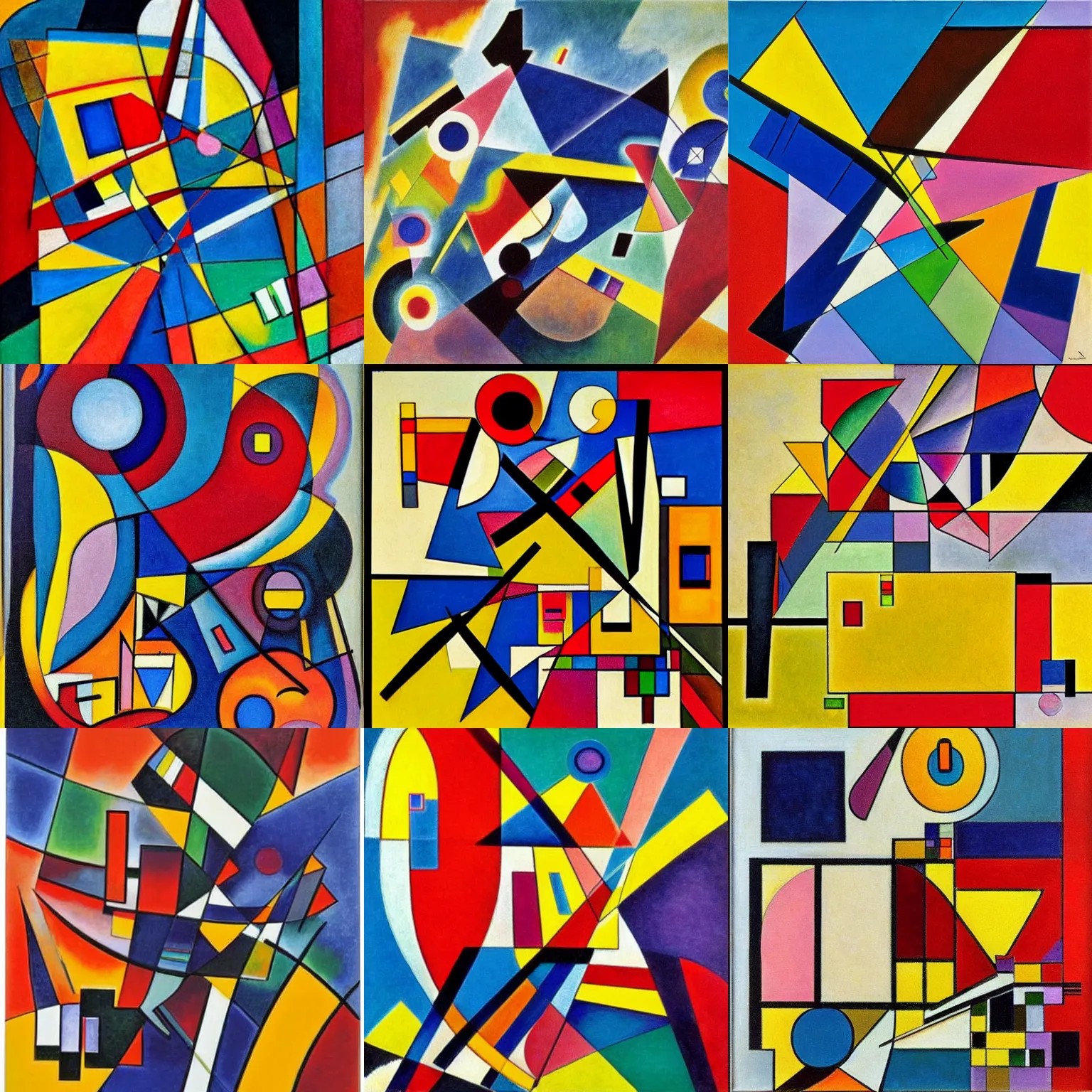 Prompt: an abstract artwork, Vaserely, Kandinsky, Mondrian