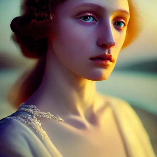 Prompt: photographic portrait of a stunningly beautiful czechoslovakia renaissance female in soft dreamy light at sunset, contemporary fashion shoot, by edward robert hughes, annie leibovitz and steve mccurry, david lazar, jimmy nelsson, breathtaking, 8 k resolution, extremely detailed, beautiful, establishing shot, artistic, hyperrealistic, beautiful face, octane render