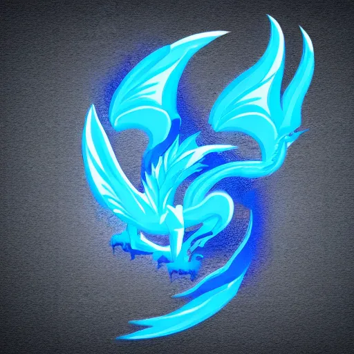 Image similar to dark dragon with blue flames, silky texture, gradient, vector illustration, logo, aesthetic, 4 k, hd