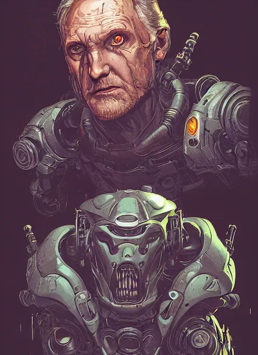 Image similar to a study of cell shaded portrait of james cameron cyborg as doom 3 concept art, llustration, post grung, concept art by josan gonzales and wlop, by james jean, victo ngai, david rubin, mike mignola, laurie greasley, highly detailed, sharp focus, alien, trending on artstation, hq, deviantart, art by artgem