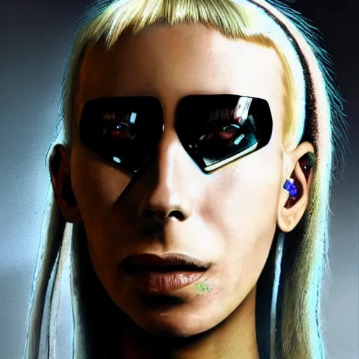 Prompt: cyberpunk portrait of Yolandi Visser