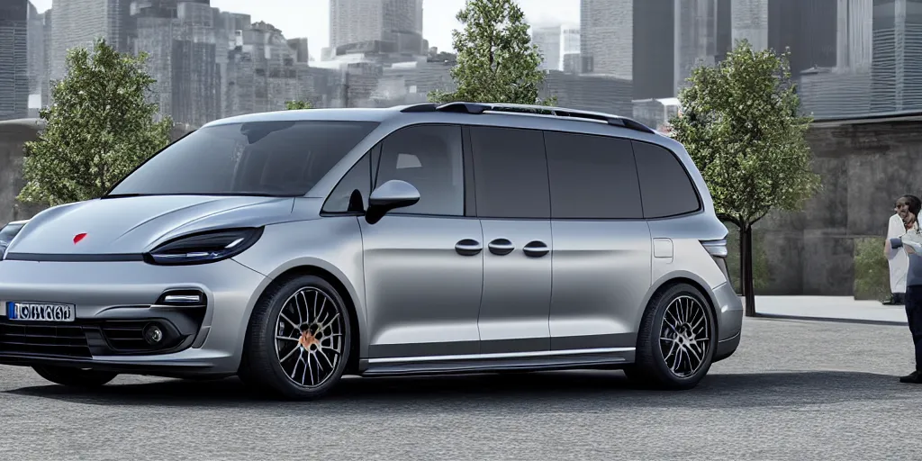 Image similar to “2021 Porsche Minivan, ultra realistic, 4K, high detail”