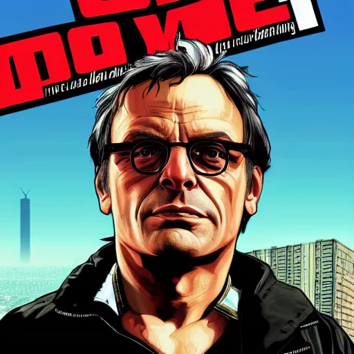 Image similar to Félix Guattari in GTA V, Cover art by Stephen Bliss, boxart, loading screen