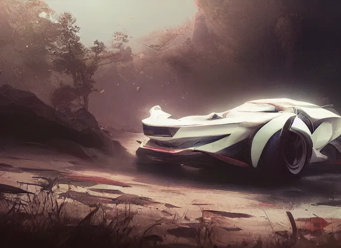 Prompt: a beautiful concept design of a supercar converted into offroad sport. car design by cory loftis, fenghua zhong, ryohei hase, ismail inceoglu and ruan jia. volumetric light, detailed, rendered in octane