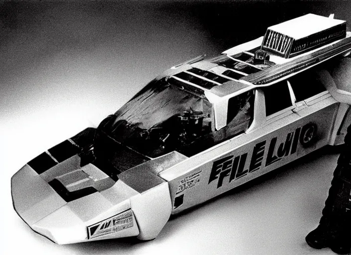 Prompt: flying police car from the 1982 science fiction film Blade Runner