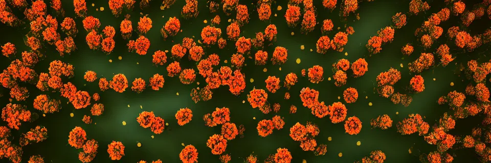 Image similar to photovoltaic flowers blooming, close-up from above, reflections, 8k, stunning masterpiece, octane render, award winning, world press photo, futuristic, intense atmosphere