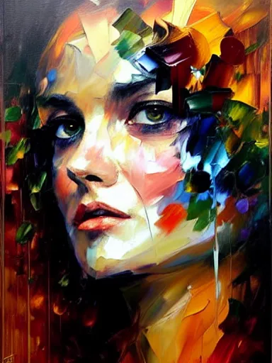 Image similar to neo - baroque portrait of a woman painted by henry asencio, leonid afremov, casey baugh, sandra chevrier, peter coulson