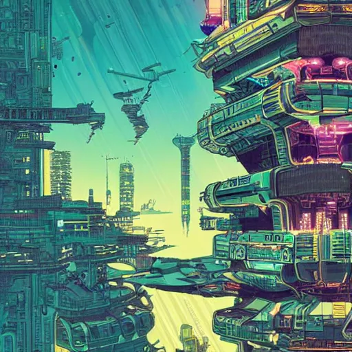 Image similar to cyberpunk explorer playing video games in his treehouse, highly detailed, 4k, midnight, by Victo Ngai and James Gilleard , Moebius, Laurie Greasley