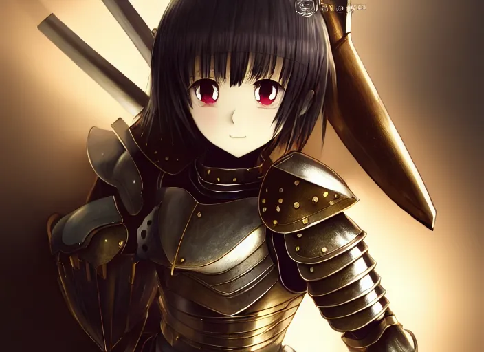 Image similar to girl in knights armor, Norihiro Yagi,omoide emanon, murata range,kawaii, kyoto animation, manga,katsura masakazu, intricate, detailed, studio lighting, gradation,editorial illustration, matte print, Ilya Kuvshinov, concept art,makoto shinkai,loish,rule of thirds,tsuruta kenji,james jean