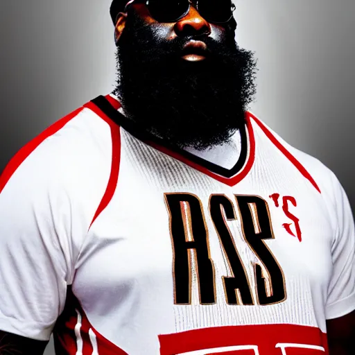 Image similar to Rick Ross as James Harden