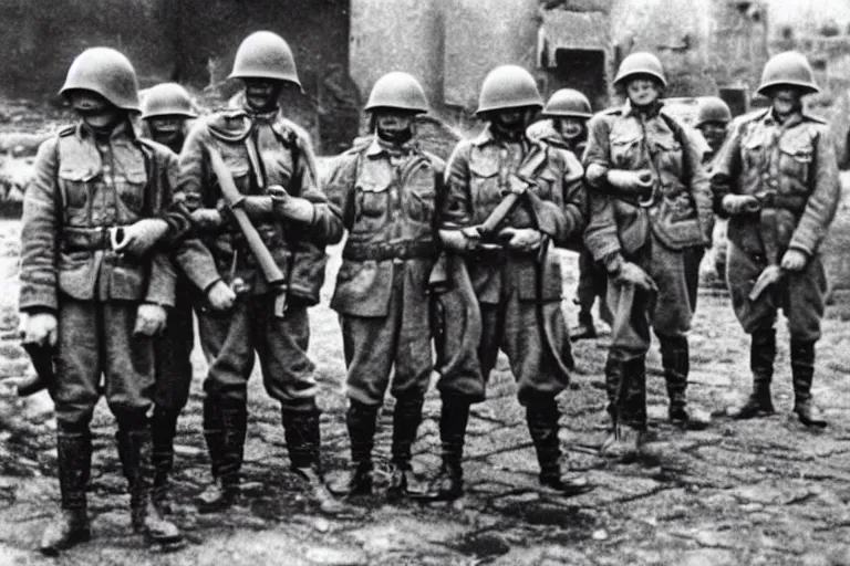 Image similar to award winning photo of minions as german soldiers in WW2