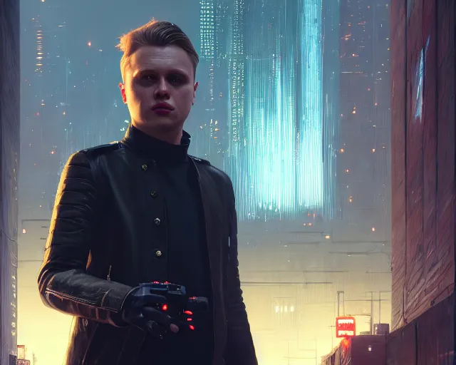 Image similar to highly detailed portrait of michael pitt as an android, in detroit : become human, stephen bliss, unreal engine, fantasy art by greg rutkowski, loish, rhads, ferdinand knab, makoto shinkai and lois van baarle, ilya kuvshinov, rossdraws, tom bagshaw, global illumination, radiant light, detailed and intricate environment