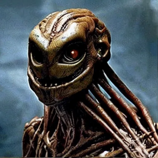 Image similar to the humanoid alien from the predator movie. realistic.