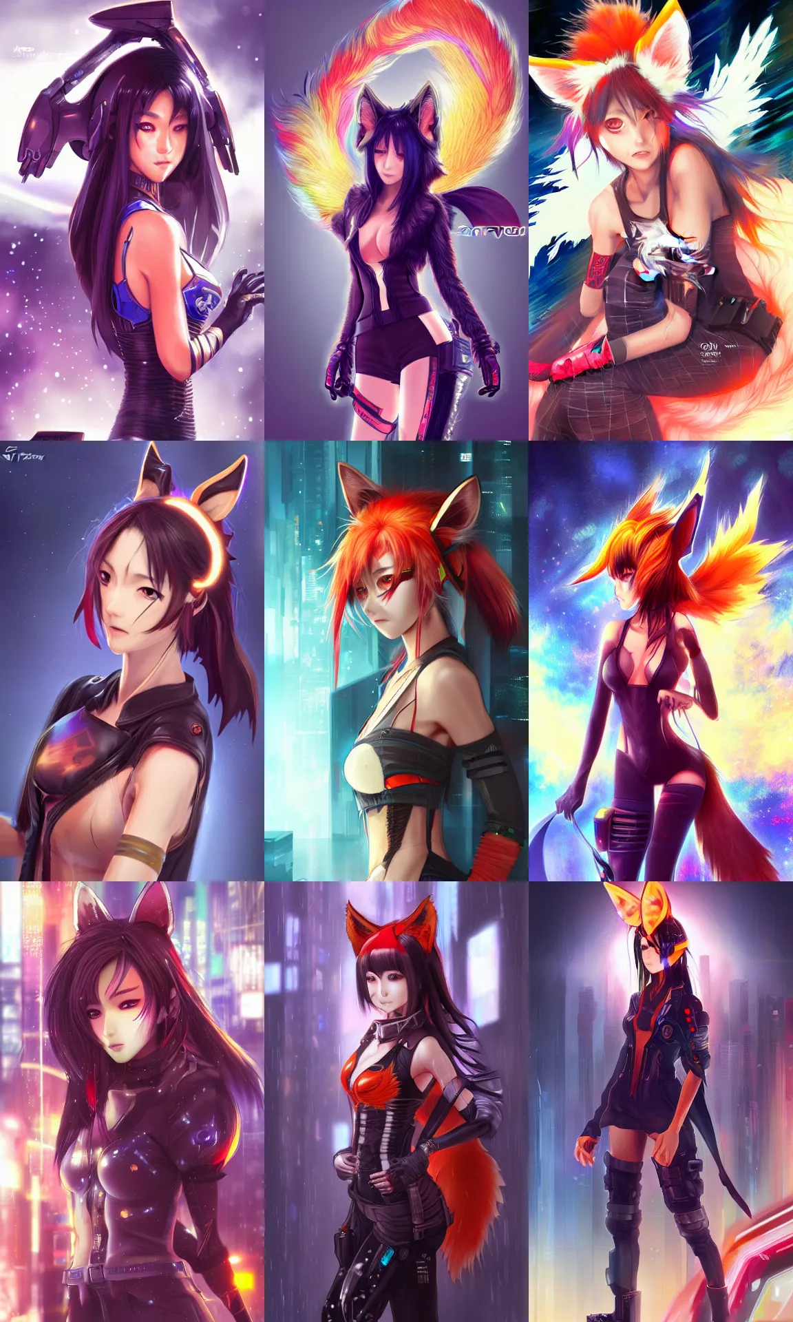 Prompt: An anime digital painting of Aya Ueto as cyberpunk Kitsune with fox ears, digital painting, by Stanley Artgerm Lau, Sakimichan, WLOP and Rossdraws, digtial painting, trending on ArtStation, SFW version