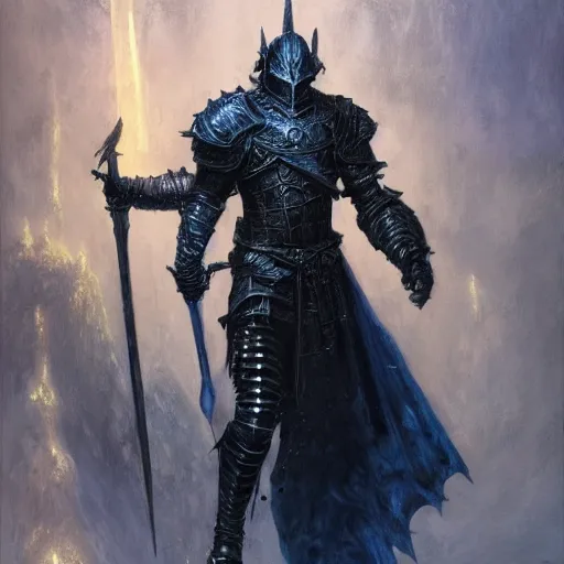 Image similar to The Dark Souls Knight, fantasy character portrait by Donato Giancola, Craig Mullins, digital art, trending on artstation