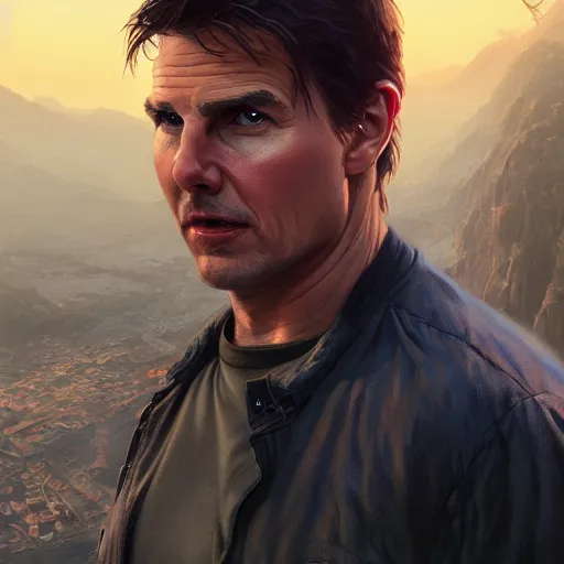 Prompt: highly detailed portrait, tom cruise, in gta v, stephen bliss, unreal engine, fantasy art by greg rutkowski, loish, rhads, ferdinand knab, makoto shinkai and lois van baarle, ilya kuvshinov, rossdraws, tom bagshaw, global illumination, radiant light, detailed and intricate environment