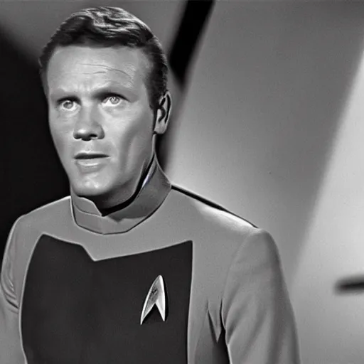 Image similar to black and white photo ofEddie Murphy in Star Trek 1966.