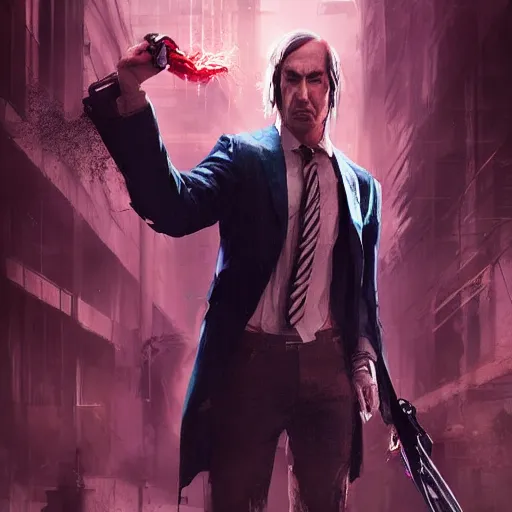 Image similar to saul goodman as a dmc 5 character by greg rutkowski