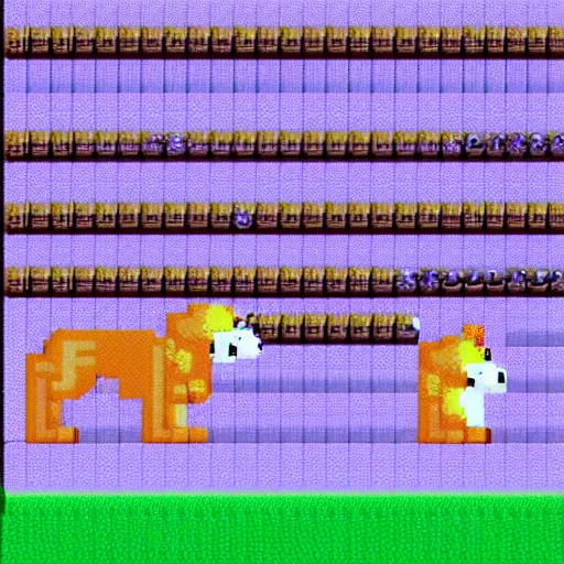 Prompt: samoyed sprite sheet pixel art snes