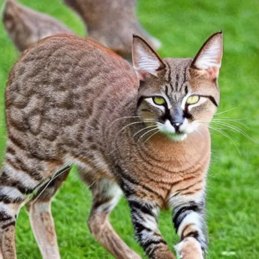 Prompt: a cross hybrid between cat and deer , realsitic