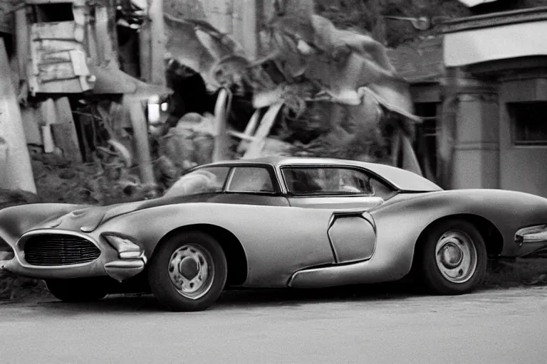 Image similar to bat mobile, movie still, speed, cinematic Eastman 5384 film