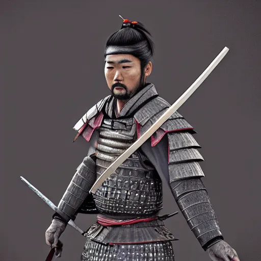 Prompt: samurai with sword in hand photo realistic