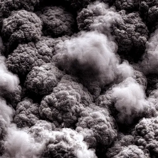 Image similar to “very dense smoke ball with smoke falling towards the ground hyper detailed with black background, hyper realistic, 3D render”