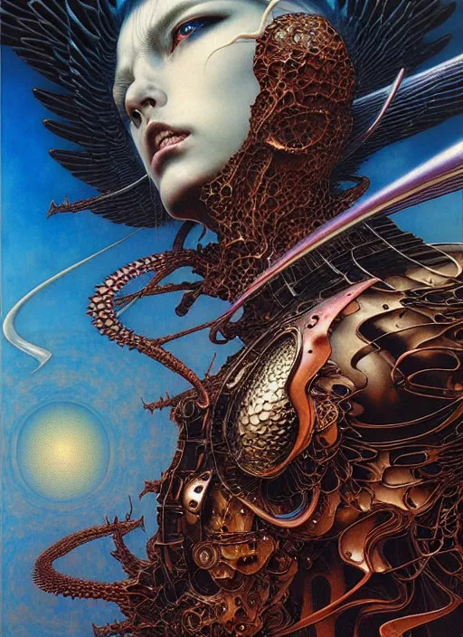 Prompt: detailed image of archangel by Ayami Kojima, Amano, Karol Bak, Greg Hildebrandt, and Mark Brooks, rich deep colors. Beksinski painting, part by Adrian Ghenie and Gerhard Richter. art by Takato Yamamoto. masterpiece . intricate artwork by Tooth Wu and wlop and beeple, greg rutkowski, very coherent symmetrical artwork, cinematic, hyper realism, high detail, octane render, unreal engine, 8k, Vibrant colors, Smooth gradients, High contrast, depth of field. by Katsuhiro Otomo, full body character drawing, inspired by Evangeleon, clean ink detailed line drawing, intricate detail, extremely detailed. painting by Arthur Rackham, Eugene de Blaas, Frederic Leighton