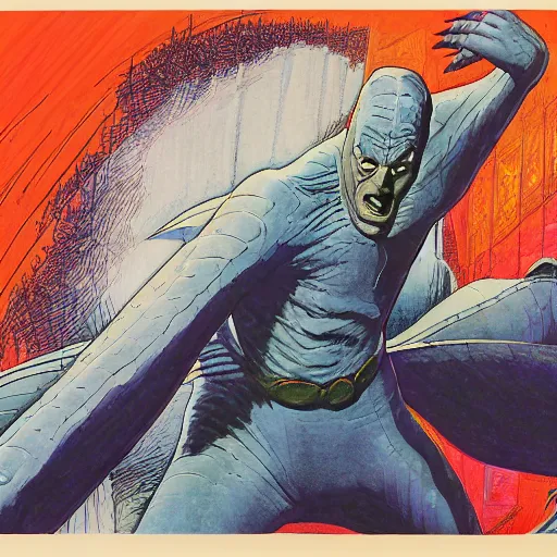 Prompt: jean giraud and moebius and don lawrence and alex ross and john romita jr, gouache and wash paints, smooth focus, sharp details, detailed details, bokeh, 4 k, fine 5 k details, fine details, fine intricate, fine facial proportionate, fine body proportionate / ultraman versus godzilla in city of new york