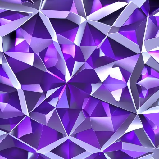 Image similar to 3 d render, close up of purple crystal