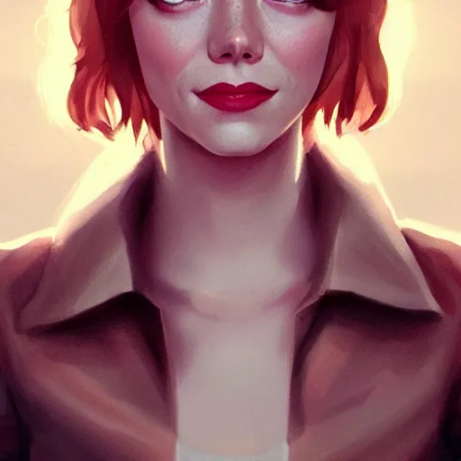 Image similar to portrait of emma stone ,digital art photorealistic art by greg rutkowski high detail comic sharp vector lineart dramtic lighting artstation by trevor henderson by rossd raws cinematic dramatic