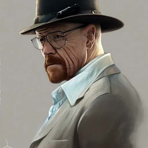 Prompt: Heisenberg, highly detailed, digital painting, artstation, concept art, smooth, sharp focus, illustration, ArtStation, art by artgerm and greg rutkowski and alphonse mucha and J. C. Leyendecker and Edmund Blair Leighton and Katsuhiro Otomo and Geof Darrow and Phil hale and Ashley wood and Ilya repin and Charlie Bowater