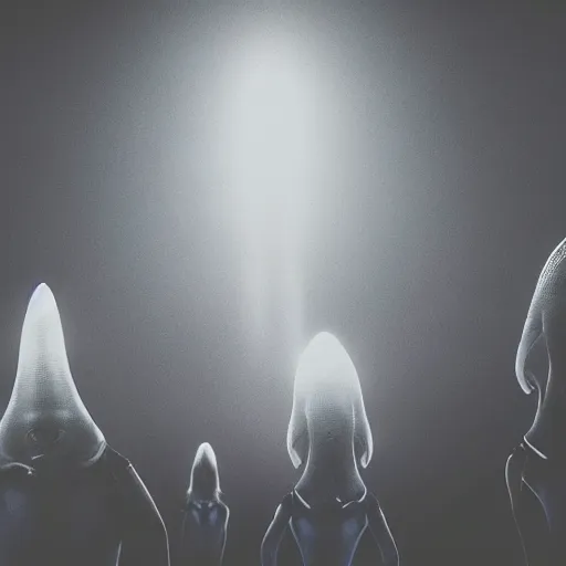 Prompt: actual photography of tall whites aliens, award winning, high def,