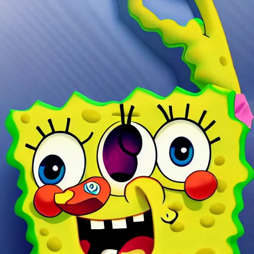 Image similar to realistic sponge bob as human face highly detailed, intricate, sharp focus, digital art, 8 k