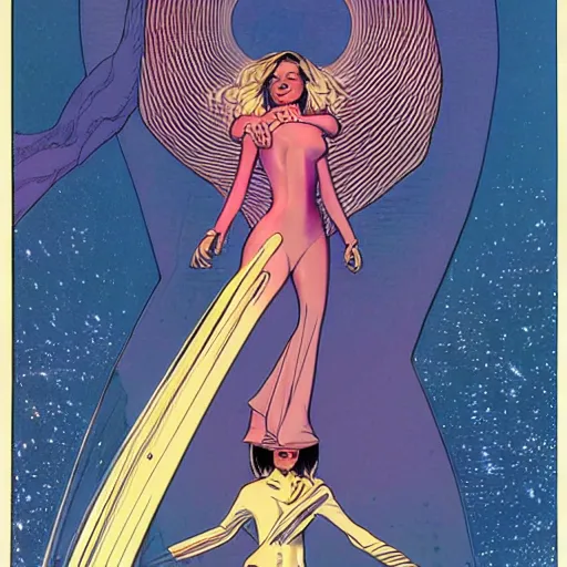 Image similar to michelle pfeiffer retro minimalist portrait moebius starwatcher comic by jean giraud, 8 k