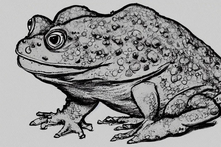 Image similar to portrait of the angry but cute toad, in the style of Greg Broadmore and Arthur Rackham,trending on artstation, light lighting side view,digital art,surrealism ,macro,blueprint ,vaporwave ,