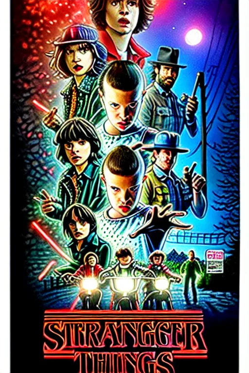 Stranger Things Season 5 Poster, high resolution, all, Stable Diffusion