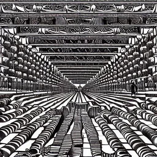 Prompt: endless persepolis by escher