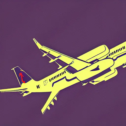 Image similar to airplane illustration vector digital art trending on artstation w 6 4 0