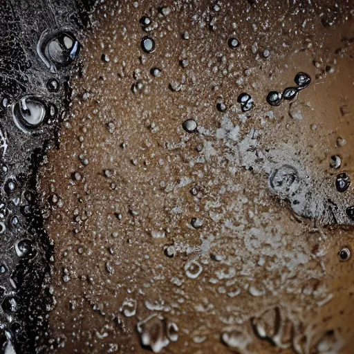 Image similar to Soaking wet soggy fish stick drenched with a stream water from a faucet on a moist wet plate. Very wet delicious crusty fish sticks. Macro lens close up 4K food commercial shot