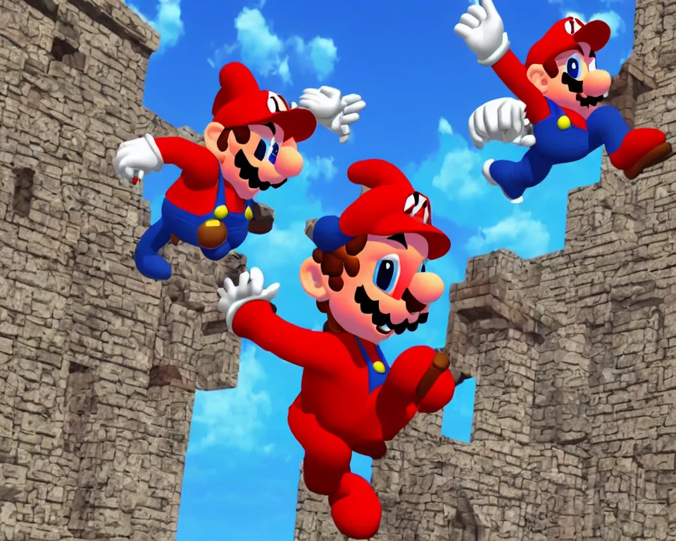 Image similar to T-posing demon mario