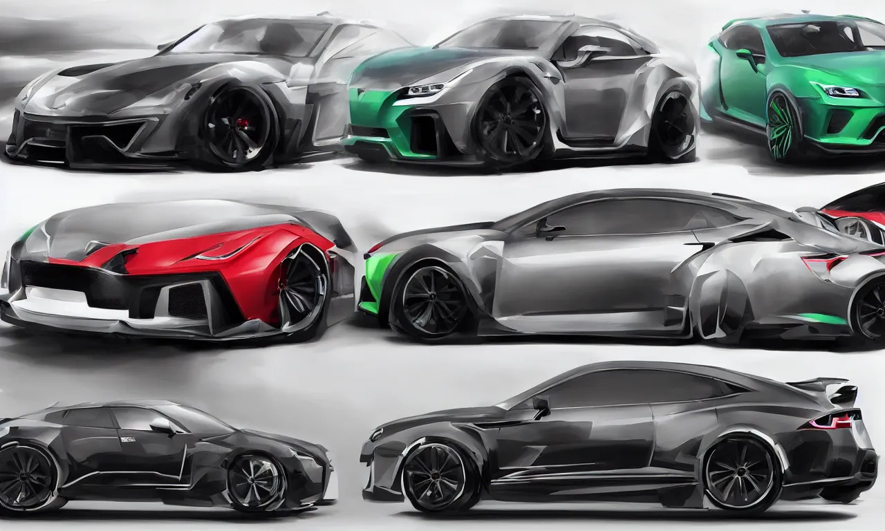 Prompt: a car concept design from brz subaru bentayga bentley honda civic nissan gtr r 3 4 lamborghini huracan