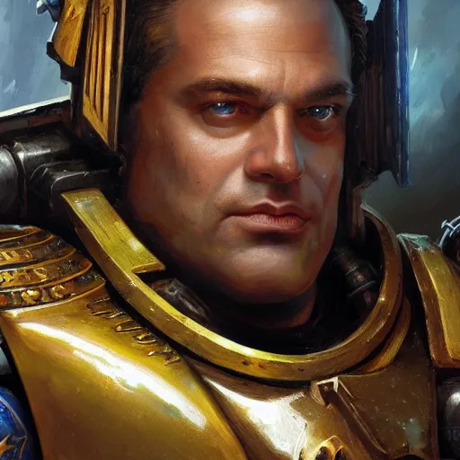 Prompt: Sofia Vegara as a space marine Primarch, warhammer 40k, closeup character portrait art by Donato Giancola, Craig Mullins, digital art, trending on artstation