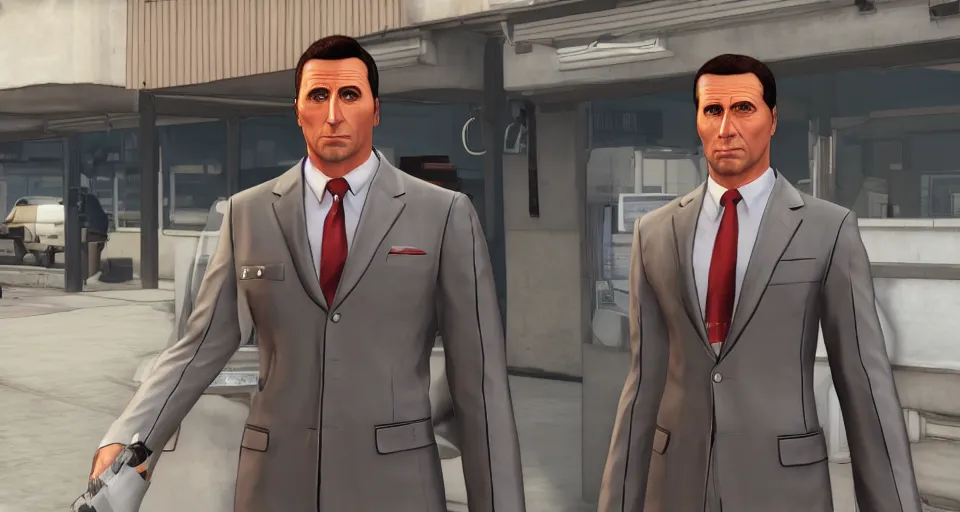 Image similar to Screenshot of Sterling Archer from the show Archer as a 3d NPC in the videogame 'Hitman 3' (2021). Sharpened. 1080p. High-res. Ultra graphical settings.