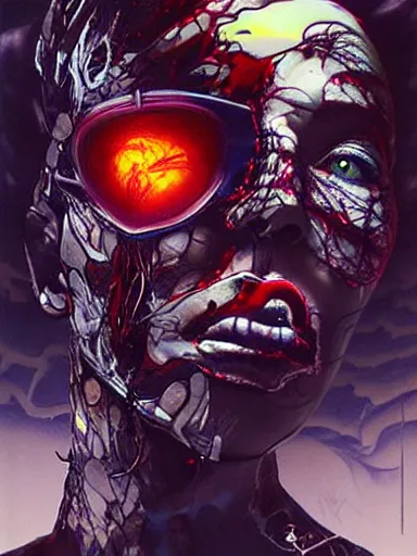 Image similar to a dream divided by zero : : hyperreal surrealism hypermaximal symbolism, paranoid critical method, glitchcore : : by artgerm, nychos, yoji shinkawa, todd mcfarlane — c 1 5