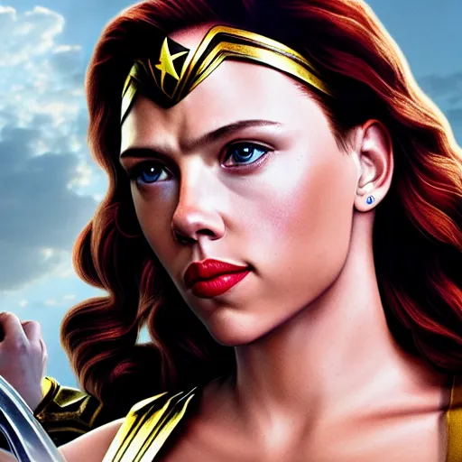 Image similar to Scarlett Johansson as wonder woman